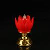 LED Lotus Lamp Simulated Candle Wick Design Soft Natural Light Lotus Flower Light Buddha Lamp Decoration Red