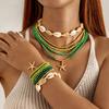 Star Bohemian Style Necklace Rice Bead Necklace Bracelet Set  Beach Jewelry