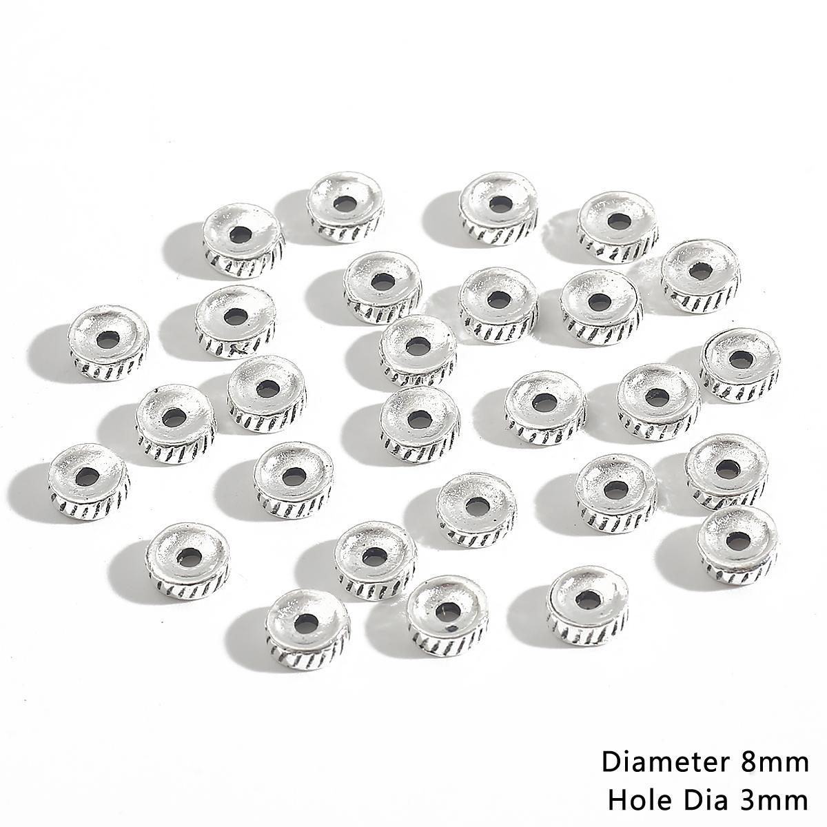 

30-200 шт. металлические бусины тибетские серебряные бусины-разделители для изготовления ювелирных изделий Европейский браслет DIY ремесленные фурнитура рождественские подвески 16 8mm 30pcs серебряный
