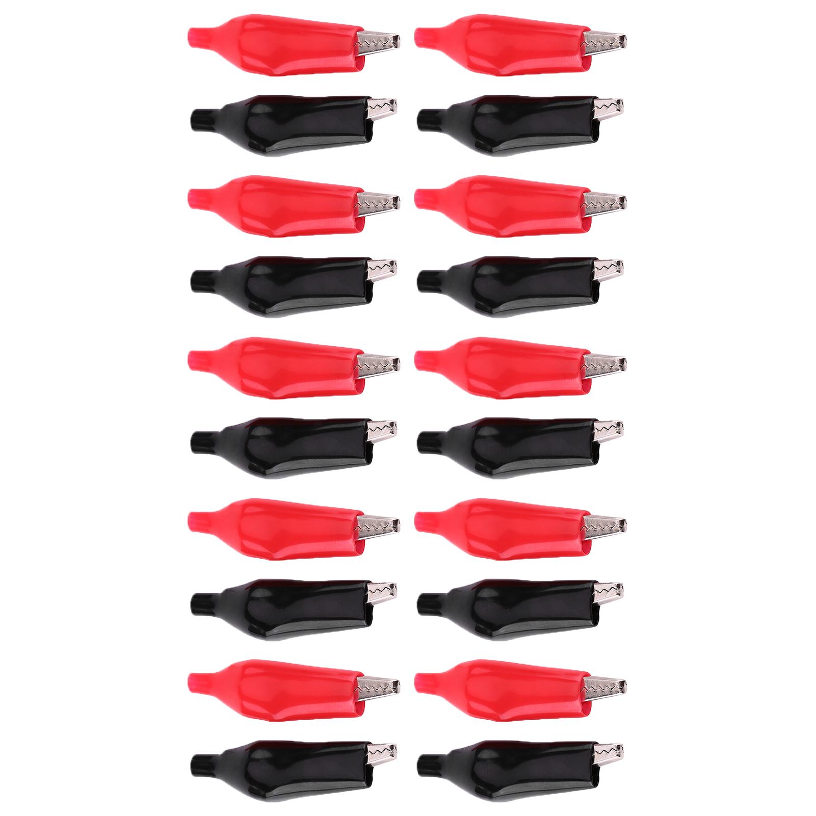 

20pcs 28MM Metal Alligator Clip Crocodile Electrical Clamp for Testing Probe Meter Black&Red