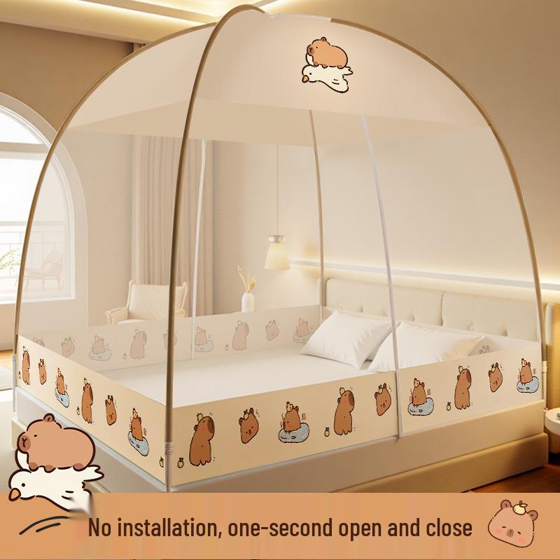 Foldable Mosquito Net Canopy for 1.5-1.8m Beds, Free Installation, Bedroom Yurt Tent