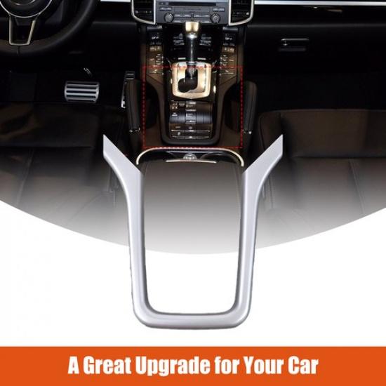 Silver Interior Center Console Frame Cover Trim For Porsche Cayenne 2011-2017