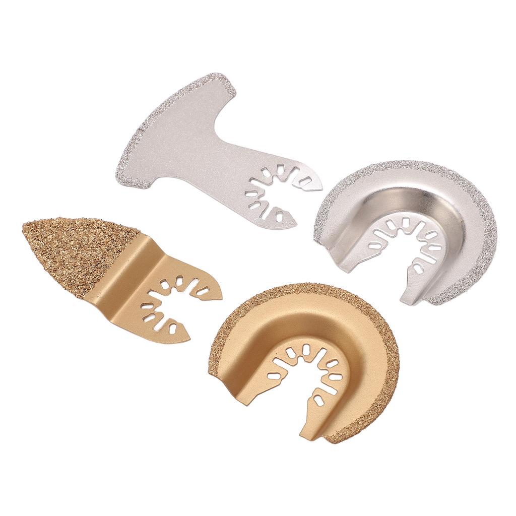 4 Pcs Oscillating Saw Blades Multi Tool Kit Semi Circle Finger Segment Swing Grit for Grout Ceramics Masonry