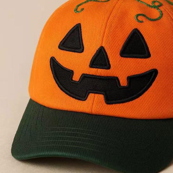 Halloween Gresskar Baseballcaps Unisex Justerbar Broderi Gresskarfjes Pappa-caps Bomull Truckerkeps for Halloween Fiske Camping Tennis
