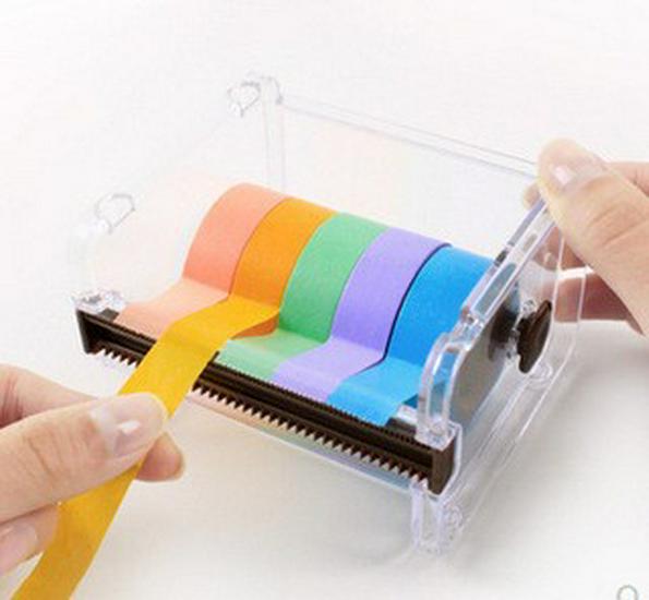 Creative Japanese Paper Tape Cutter and Storage Box for Office and Stationery