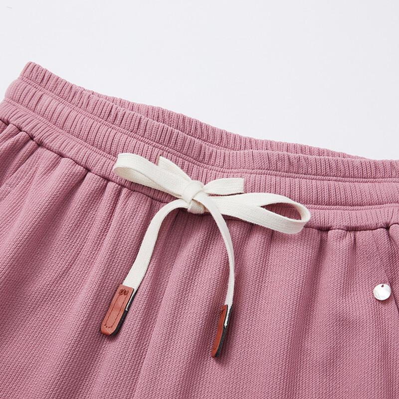 Xiangying Women's Pink High-Waist Wide-Leg Pants