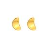 18K Gold Lentil Stud Earrings Glossy Simple Versatile Premium Geometric Warped Edge Earrings Earrings