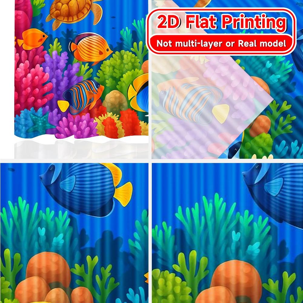 2 Stück, 2D-FLACHDRUCK Vorhänge (Ohne Stange) Korallen-Kaleidoskop Schicker Druck Vorhänge Festival Polyester Einfach zu installieren Vorhänge