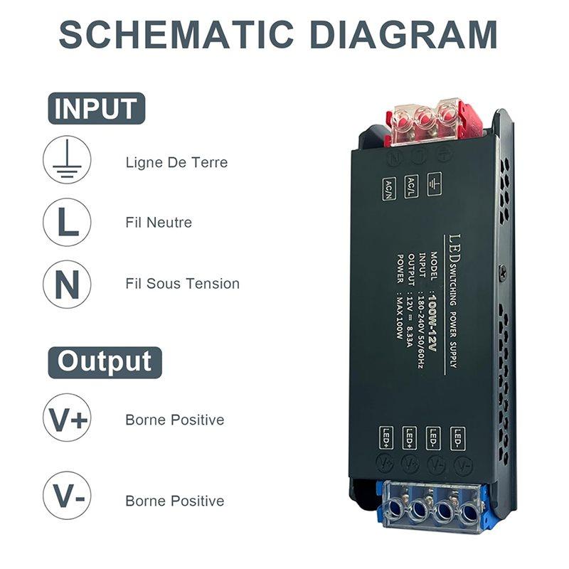 ABBP-LED Driver 200W 24V DC Low Voltage Transformer Power Supply Transformer Adapter AC 110V To 24V DC