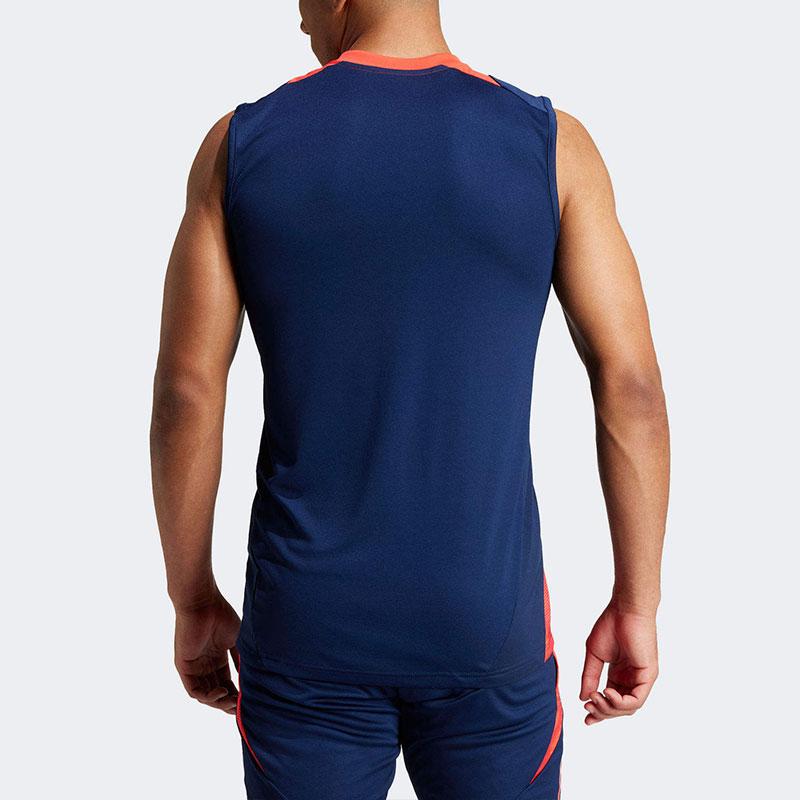 adidas Sportovní bezrukávový fotbalový dres s kulatým výstřihem Pánské topy Modrá IT2019