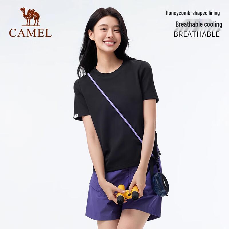 CAMEL Women's Loose Fit Round Neck Sports T-Shirt
