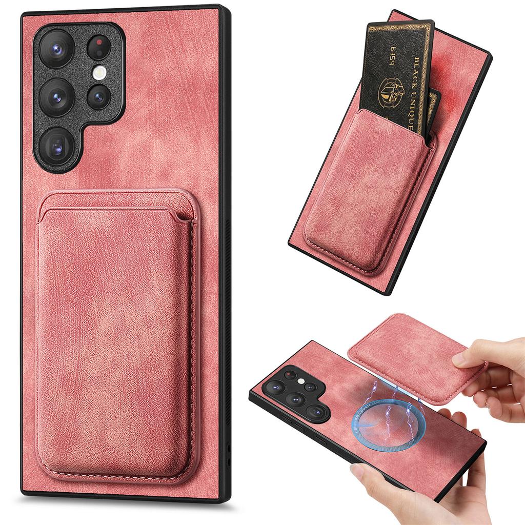 2 IN 1 Magnetic Cards Bag Detachable Vintage Leather Case For Samsung Galaxy S23 Ultra S22 Plus S24 A54 A14 A24 A15 A25 Cover