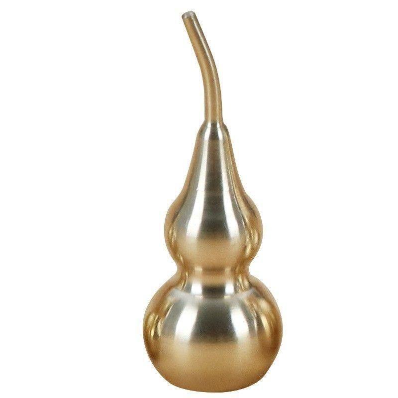 Brass Polished Gourd Table Ornament - High-Polish Brushed Copper Decor