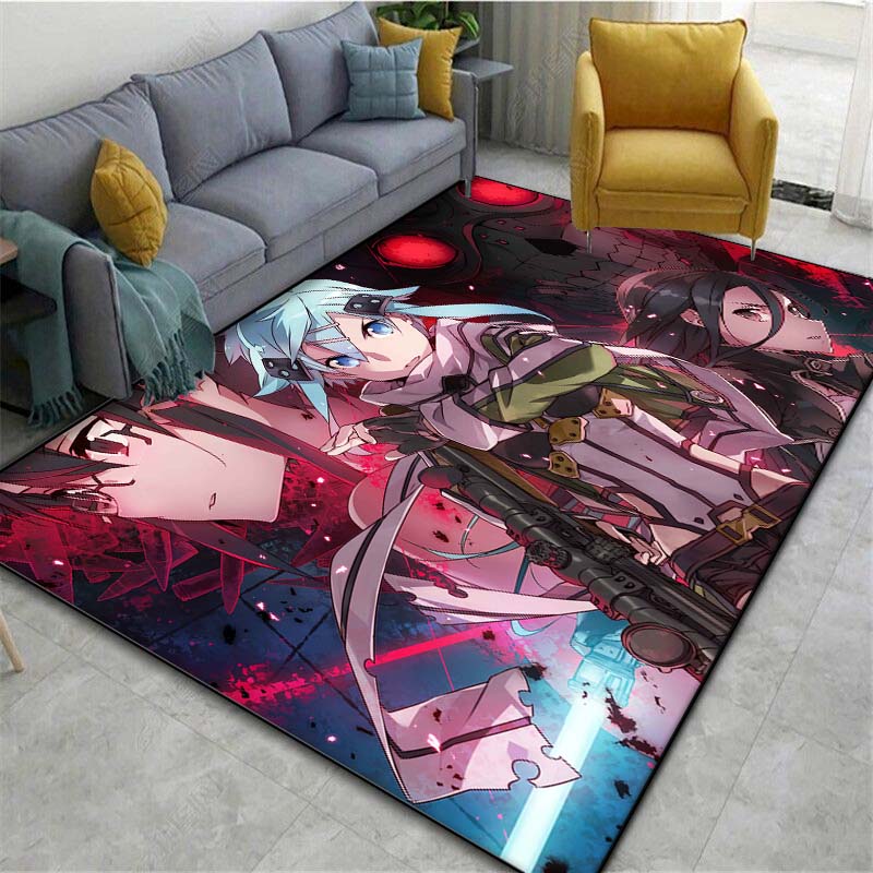 Anime S-Sword Art Online Printed Floor Mat Carpet 15 Sizes Living Room Bedroom Bedside Window Sill Bathroom Floor Mat Home Decor