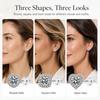 3 Pairs Cubic Zirconia Stud Earrings 925 Sterling Silver Earrings For Women | Hypoallergenic Halo Stud Earrings 14K Gold Plated Heart Round Square