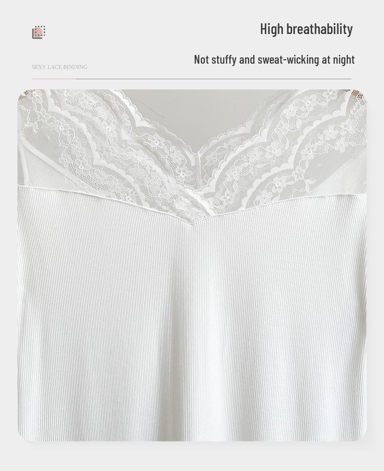 Spring/Summer Women's Short Sleeve Ruffle Lace Pajamas