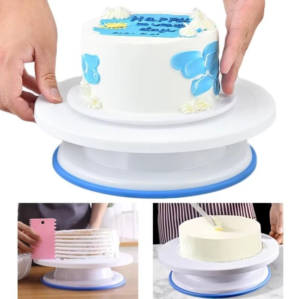 Plastic Cake Turntable Stand Round Revolving Dessert Stand DIY Rotating Cake Stand Kitchen