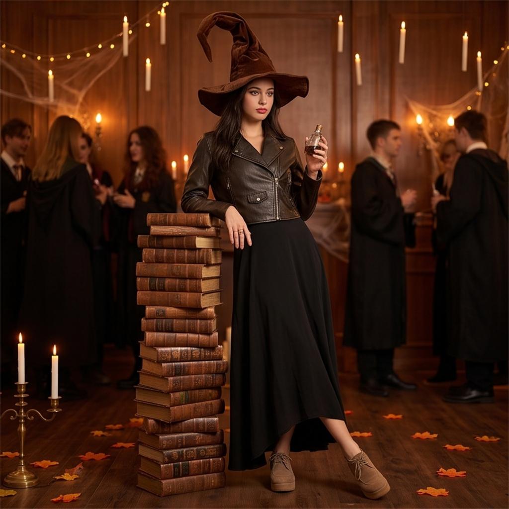 Pălărie de Vrăjitoare pentru Halloween pentru Femei, Pălărie Costumată Șifonată pentru Petrecere