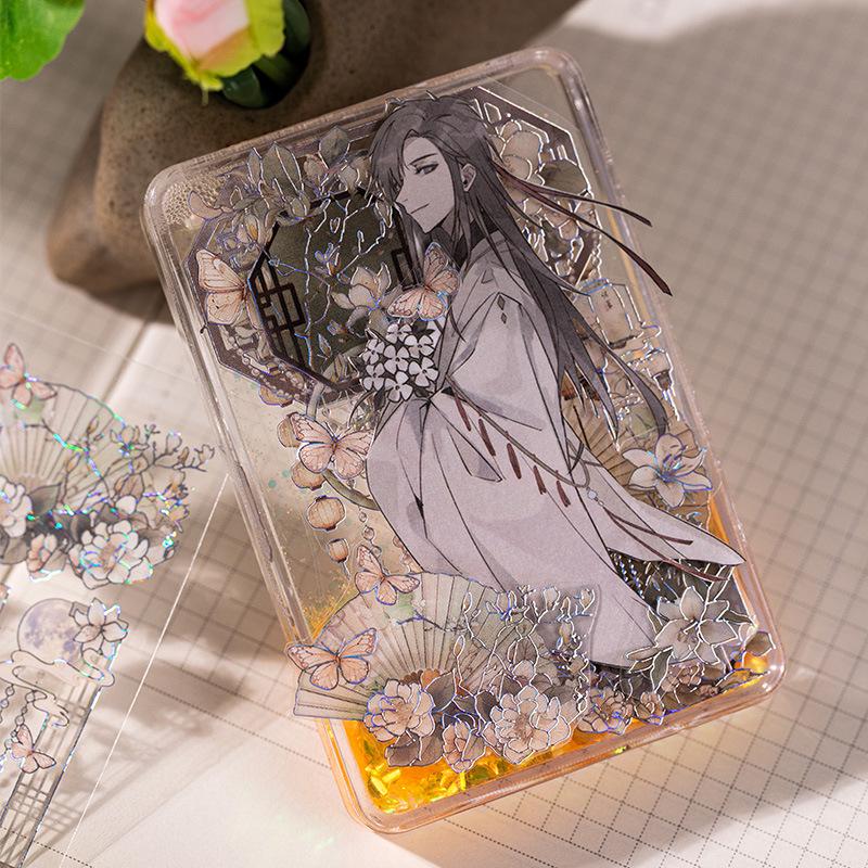 Yuxian Waterproof PET Stickers: Flower Dream Butterfly Series for DIY Journal & Collage.