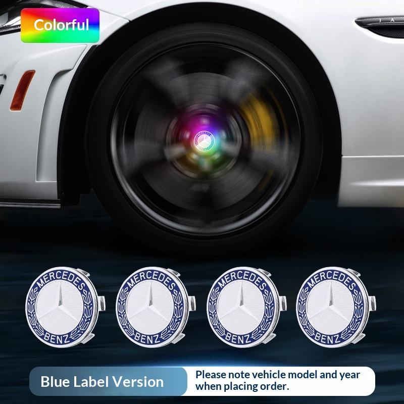 4 pieces 75mm suitable for Mercedes Benz W204 W205 AMG E210 E214 W222 magnetic levitation LED lighting hub cap lights SP3