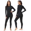 Thermo-Unterwäsche-Set für Herbst und Winter, Rundhalsausschnitt, Top und Leggings für Damen