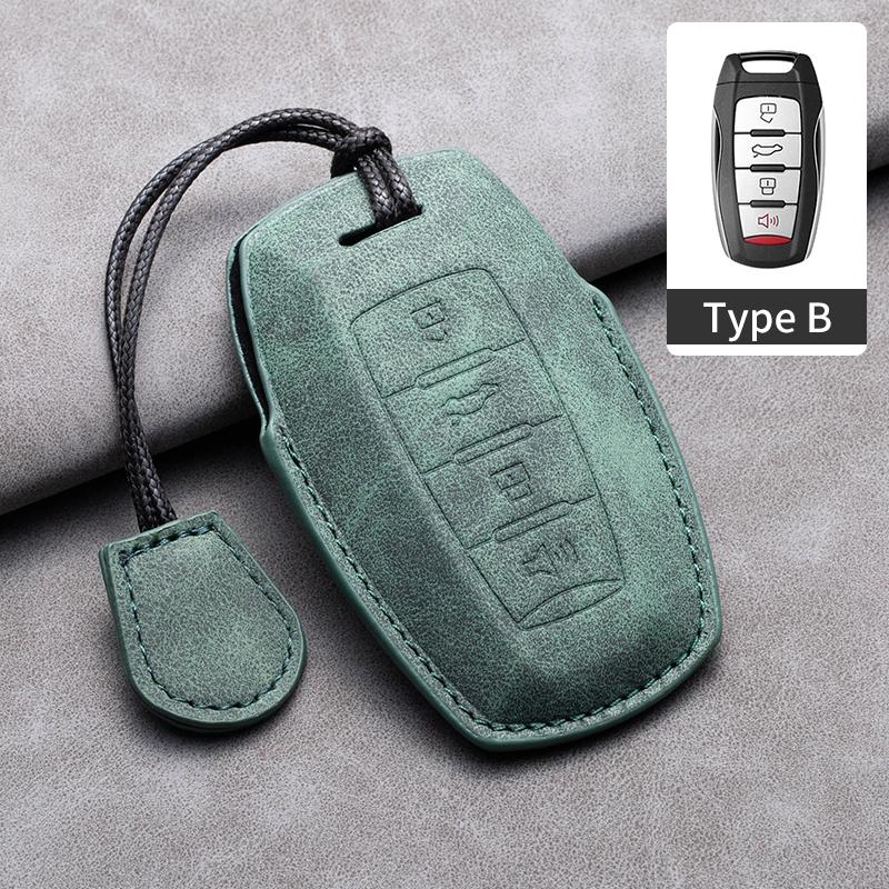 Étui Housse Porte-Clés de Voiture en Cuir Porte-Clés pour Great Wall Gwm Ora Iq Ri Funky Cat Gt Good Cat Accessoires Auto Sans Clé