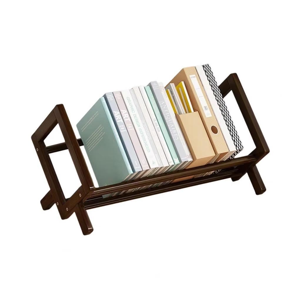 Burr Free Wood Book Display Shelf Bamboo Desktop Bookshelf Magazine Storage Rack  Stationery