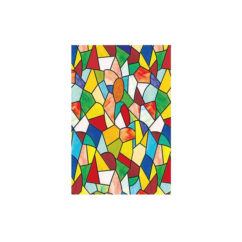 Özelleştirilmiş Avrupa tarzı kilise renkli retro cam çıkartmaları buzlu pencere filmi banyo ışık önleyici pencere çıkartmaları kağıdı