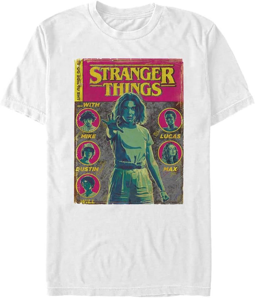 Stranger Things Men s Comic Cover Short Sleeve Tee S