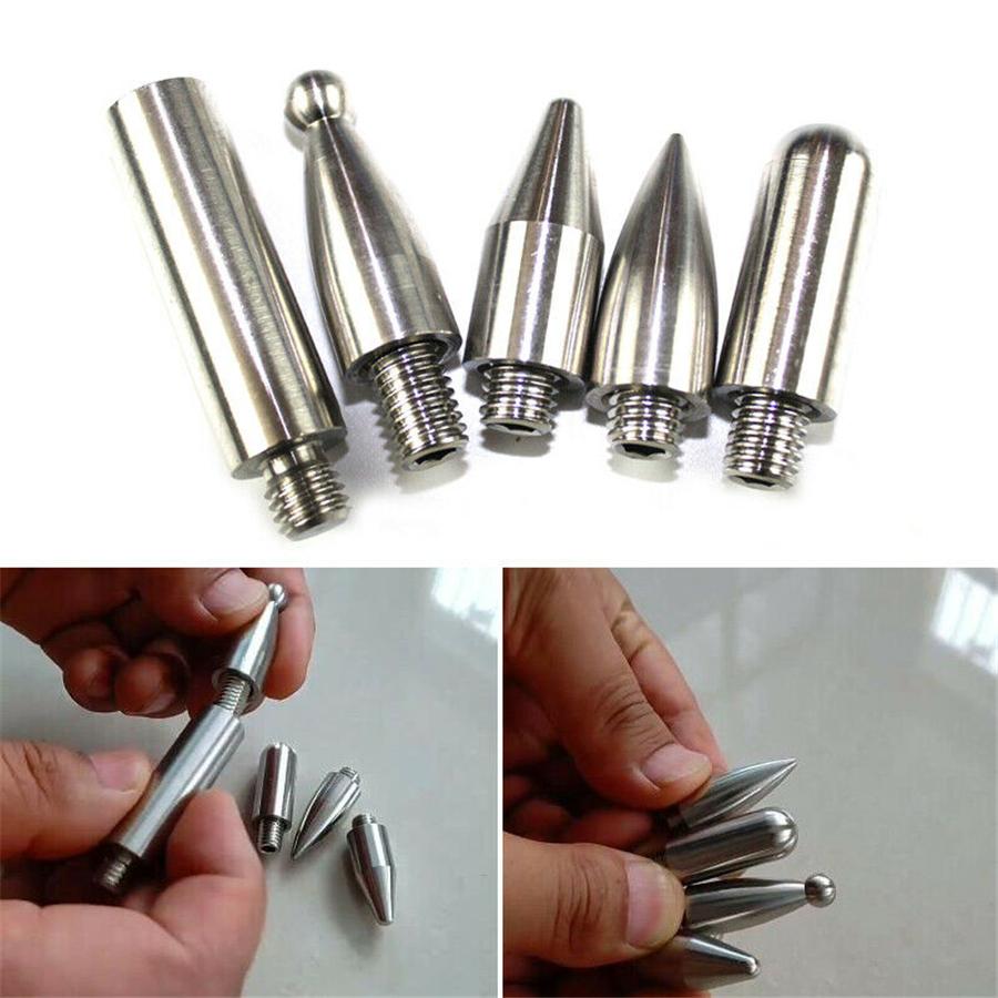 5 x Stainless Car Puller Push Rods Replace Head Adapter Dent Removal Repair Tool