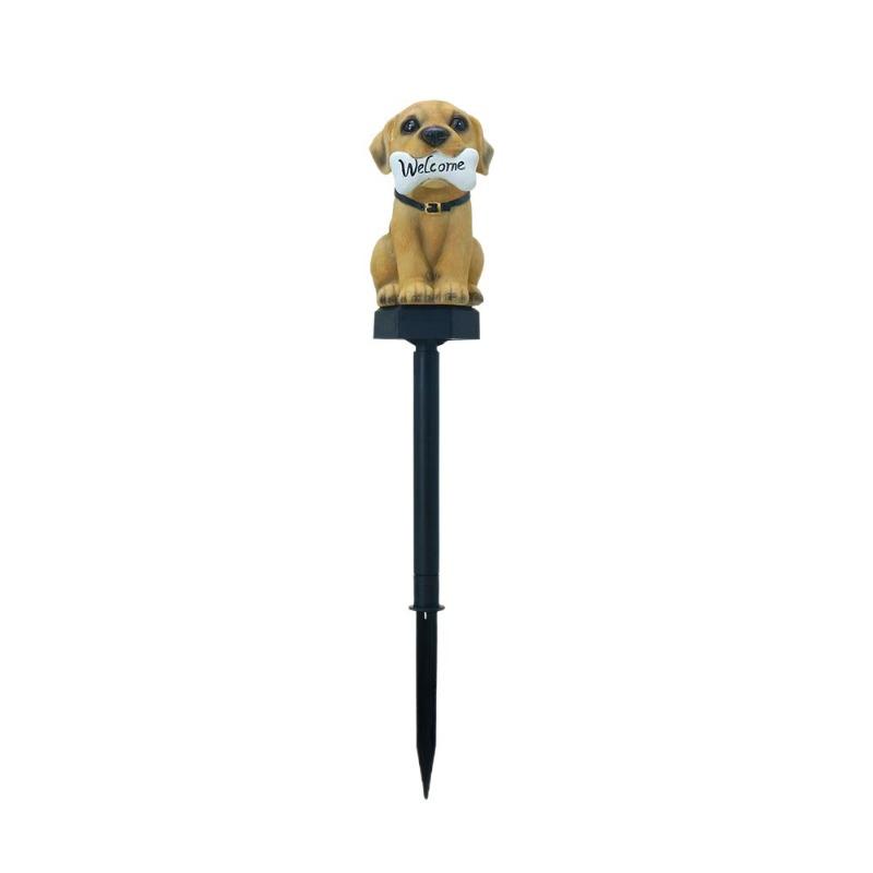 Solar Powered Resin Lawn Lights for Atmosphere Decoration, Small Dog Lawn Lights for Gardens and Courtyards