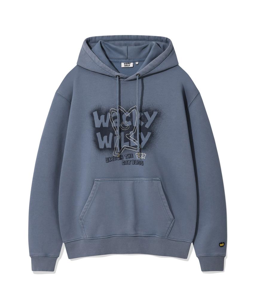 Kiki Pigment Graphic Hoodie Sweat Blue