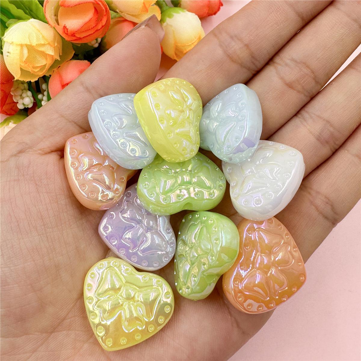 

Мода для изготовления ювелирных изделий Творческий материал ручной работы для ожерелий, сережек, аксессуары своими руками цвета конфет, материал для изготовления ювелирных изделий своими руками, бусины в форме сердца разноцветный