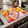 Cartoon Women's Candy Candy Printed Dish Drying Mat Super Absorbent Coffee Drain Pad Tableware Quick Dry Rug Kitchen Dinnerware