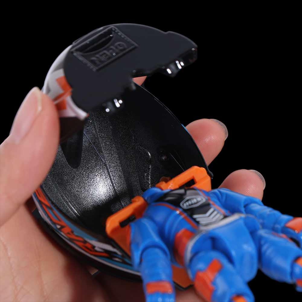 Deformation Helmet Simulated Motorcycle Rider Doll Movable Limbs Movable Figurine Model  Kids Toy