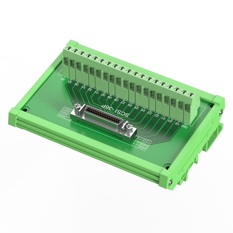 SCSI Rail Mounted Terminal Block Connectors, 14P to 100P Optional Female Interfaces for Tape Drive and Scanners