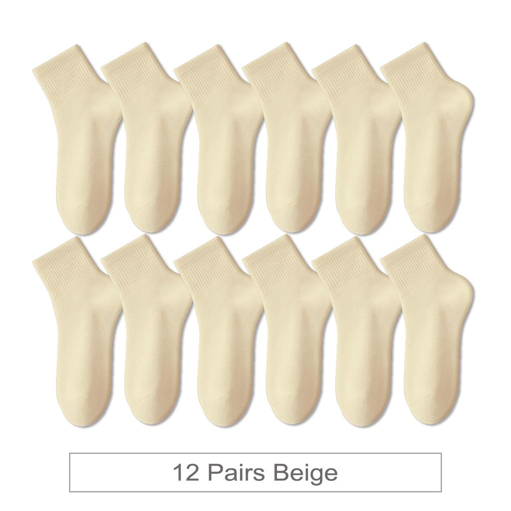 12 Paar Neue Damen Baumwollsocken Herren Socken Kurz Knöchel Bunt Herbst Frühling Weich Atmungsaktiv Bunte Mädchensocke