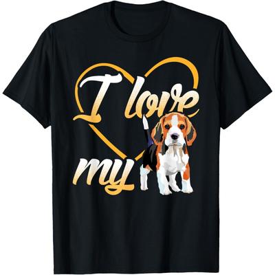 Ich liebe meinen Beagle Hund T-Shirt Herren Damen Mädchen Kinder T-Shirt