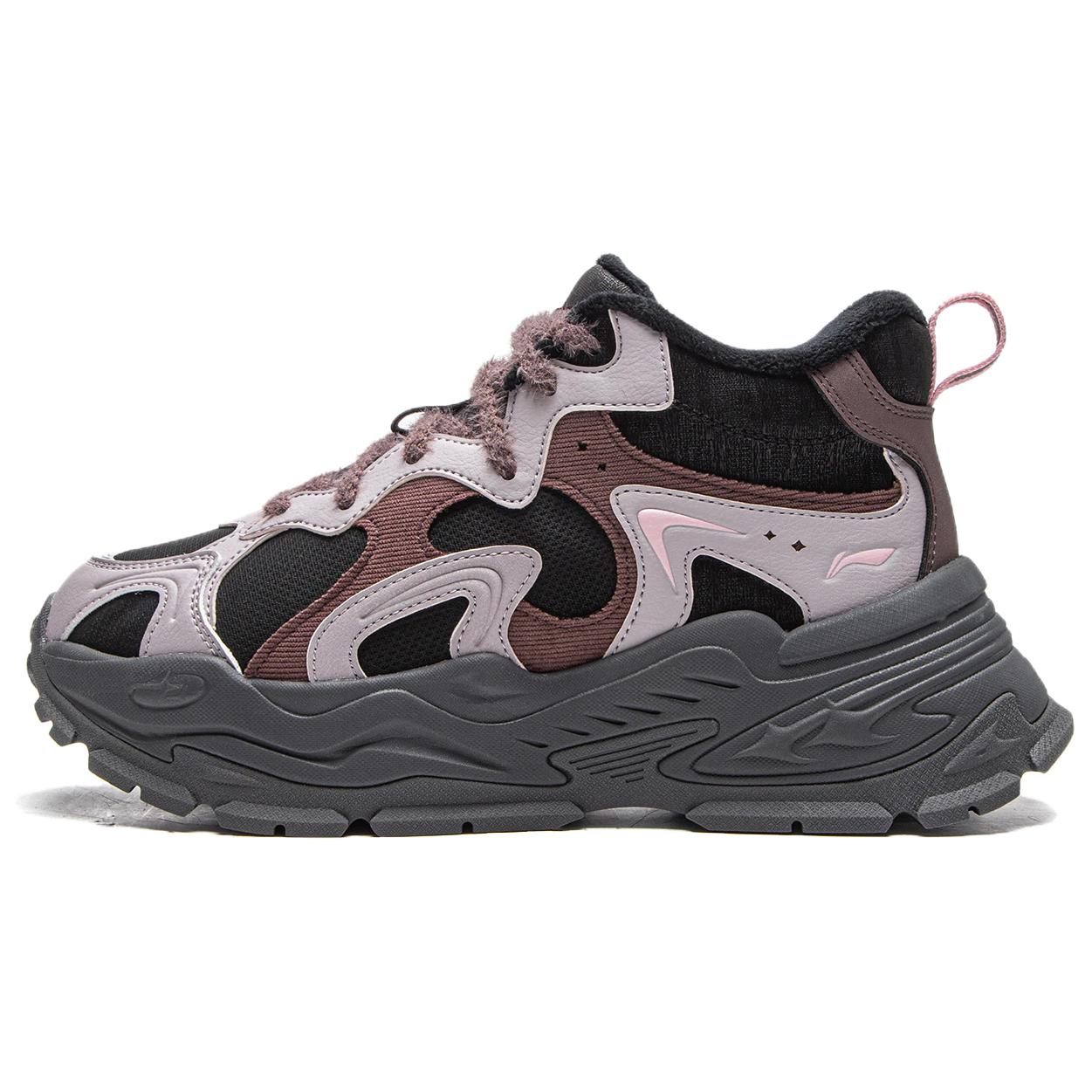 

Li Ning Wear resistant And Lightweight Mid top Casual Shoes Women s Black Purple AGCV392-3 37.5