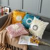Fashion Modern Style Pink White Throw Pillows 45*45cm Velvet Stitching 3D Chrysanthemum Cushion Waist Pillow Blue Cushion Case