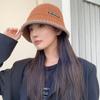 Kvinnors Vinter Varm Stickad Bucket Hat Mode Dam Retro Fisherman Keps för Kvinna