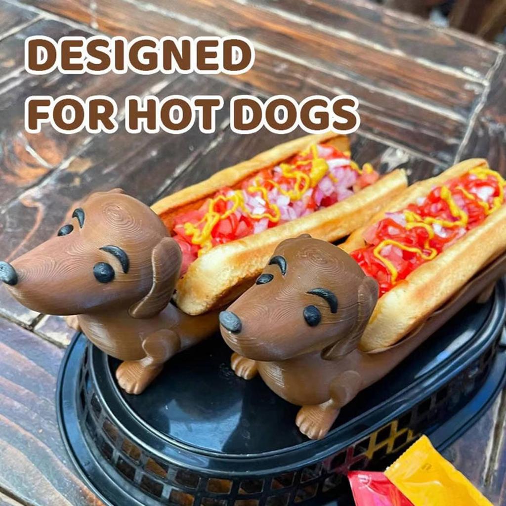 Premium-4X Puppy Shaped Serving Tray Dachshund Snack Holder Hot Dog Holder For Home Family Gatherings Parties