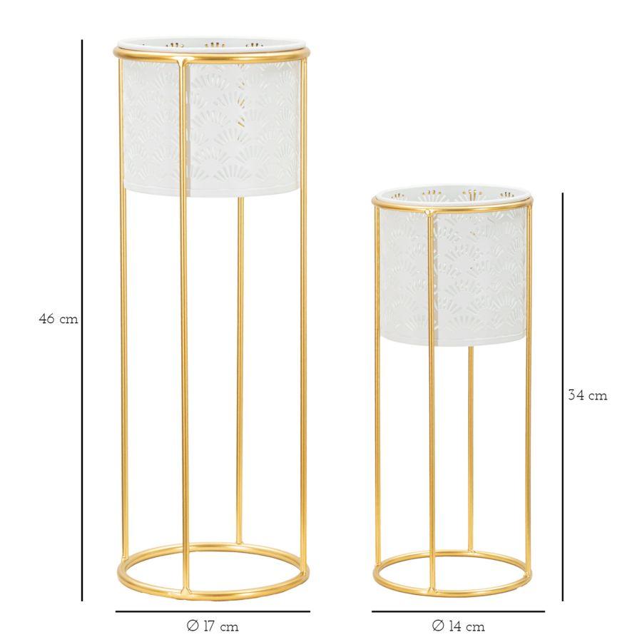 Vase Holder Whity Set 2 Pcs Cm Ø 17X46-14X34