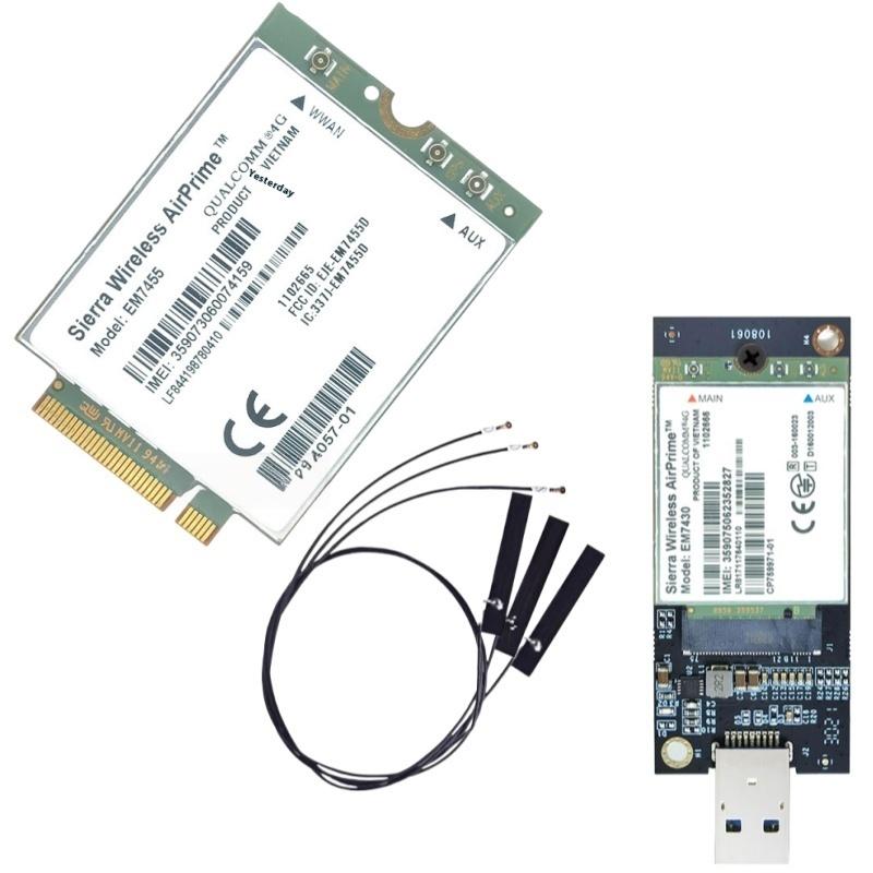 1 Conjunto Cartão 4G 300Mbps WWAN Sem Fio Em7455 1103582 Módulo 4G FDD/TDD LTE Cat6 NGFF M.2 para Laptop e Roteador 4G
