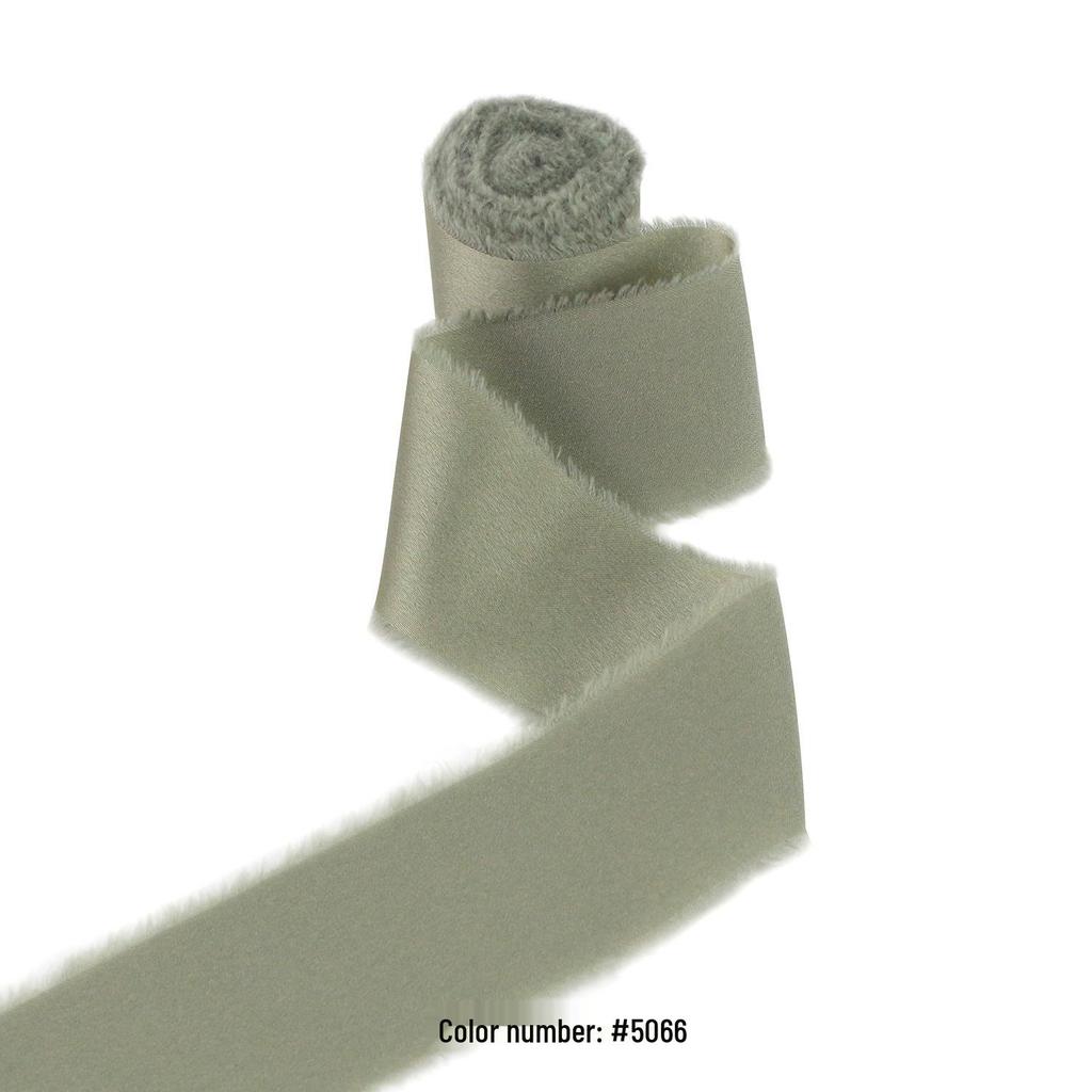 Hand-Tied Satin Chiffon Ribbon – Frayed Edge Silk Fabric for Gift Decoration