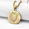 New Fashion Engraved Lion Pendant European and American Animal Men's Necklace