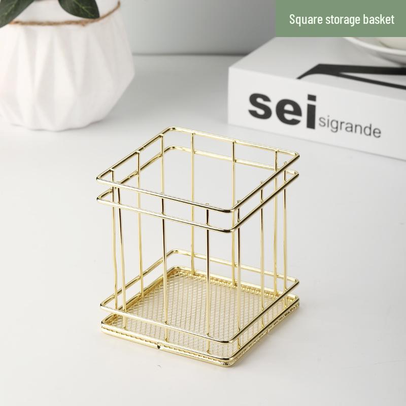 Nordic Iron Art Desktop Organizer and Jewelry Storage Basket