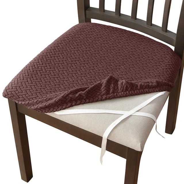 T -Shaped Jacquard Dining Chair Cushion Cover Elasticized Anti -Dirty Seat Cover For Dining Room Home Wedding Event Office Chair Cushion Slipcovers