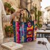 Bohemian Colorful Embroidery Tote Bag Casual Large Capacity Shoulder Handbag for Women Daily Use
