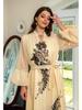 AB268 Sequined Embroidery Kaftan: Elegant Long Dress for Women